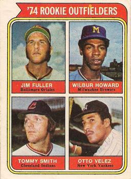 1974 O-Pee-Chee #606 1974 Rookie Outfielders (Jim Fuller / Wilbur Howard / Tommy Smith / Otto Velez) Front