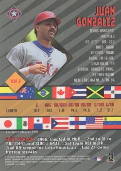 1997 Bowman - International Best #BBI 3 Juan Gonzalez Back