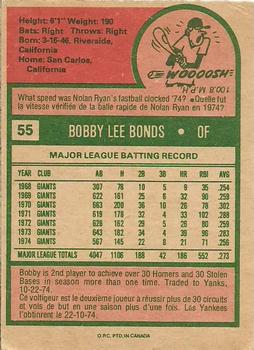 1975 O-Pee-Chee #55 Bobby Bonds Back