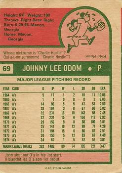 1975 O-Pee-Chee #69 John Odom Back