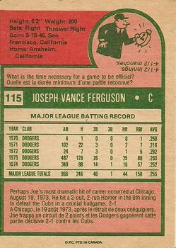 1975 O-Pee-Chee #115 Joe Ferguson Back