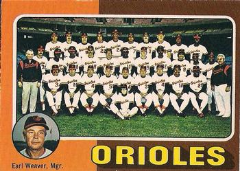 1976 Topps # 73 Orioles Team Checklist Earl Weaver Baltimore Orioles Baseball Card Deans Cards 4 VG/EX Orioles 