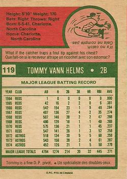 1975 O-Pee-Chee #119 Tommy Helms Back