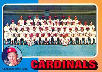 1975 O-Pee-Chee #246 St. Louis Cardinals / Red Schoendienst Front