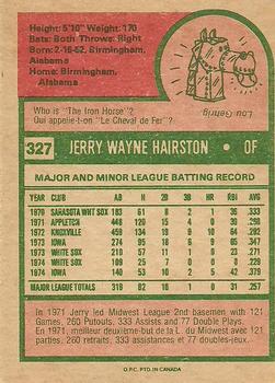 1975 O-Pee-Chee #327 Jerry Hairston Back