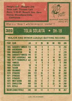 1975 O-Pee-Chee #389 Tony Solaita Back