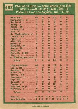 1975 O-Pee-Chee #462 1974 World Series Game 2 Back