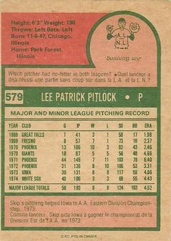1975 O-Pee-Chee #579 Skip Pitlock Back