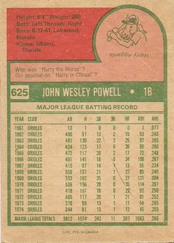 1975 O-Pee-Chee #625 Boog Powell Back