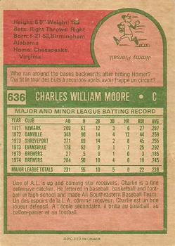 1975 O-Pee-Chee #636 Charlie Moore Back