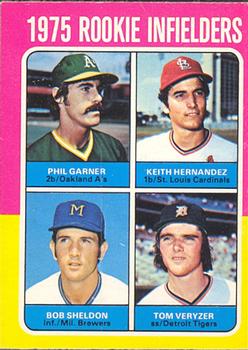 1975 O-Pee-Chee #623 1975 Rookie Infielders (Phil Garner / Keith Hernandez / Bob Sheldon / Tom Veryzer) Front