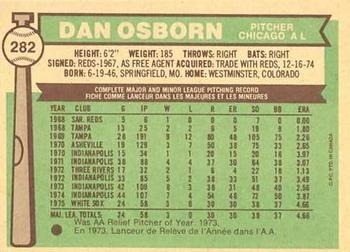 1976 O-Pee-Chee #282 Dan Osborn Back