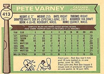 1976 O-Pee-Chee #413 Pete Varney Back