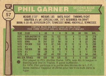 1976 O-Pee-Chee #57 Phil Garner Back