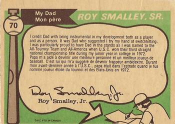 1976 O-Pee-Chee #70 Roy Smalley / Roy Smalley, Jr. Back
