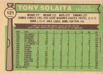 1976 O-Pee-Chee #121 Tony Solaita Back