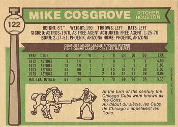 1976 O-Pee-Chee #122 Mike Cosgrove Back