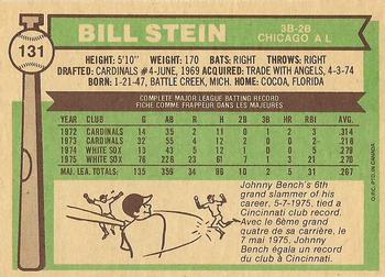 1976 O-Pee-Chee #131 Bill Stein Back