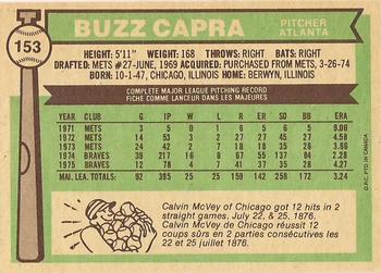1976 O-Pee-Chee #153 Buzz Capra Back
