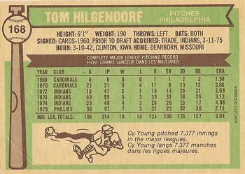 1976 O-Pee-Chee #168 Tom Hilgendorf Back
