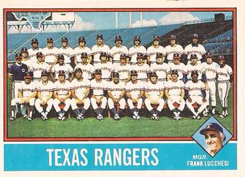 1976 O-Pee-Chee #172 Texas Rangers / Frank Lucchesi Front