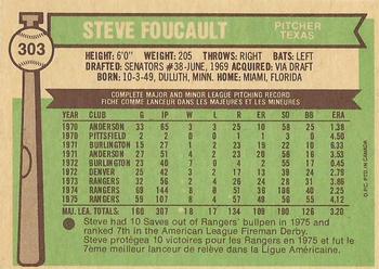 1976 O-Pee-Chee #303 Steve Foucault Back