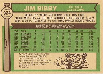 1976 O-Pee-Chee #324 Jim Bibby Back