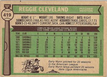 1976 O-Pee-Chee #419 Reggie Cleveland Back