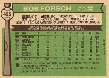 1976 O-Pee-Chee #426 Bob Forsch Back