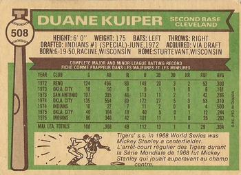 Rick Manning Autographed 1975 SSPC Card #522 Cleveland Indians Pictured On  Duane Kuiper Card SKU #204594
