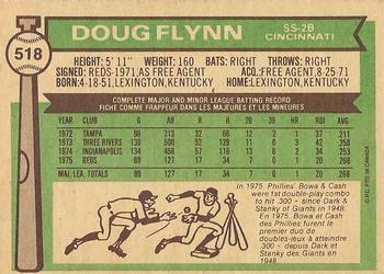 1976 O-Pee-Chee #518 Doug Flynn Back