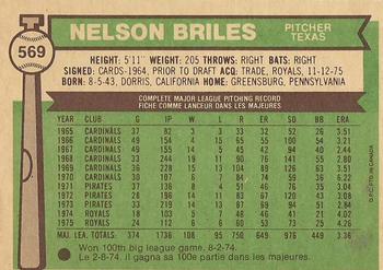 1976 O-Pee-Chee #569 Nelson Briles Back