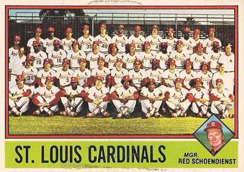 1976 O-Pee-Chee #581 St. Louis Cardinals / Red Schoendienst Front