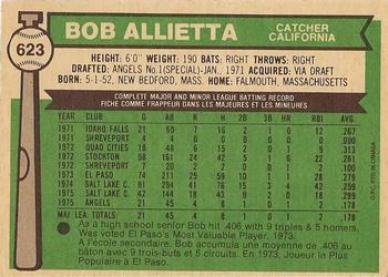 1976 O-Pee-Chee #623 Bob Allietta Back
