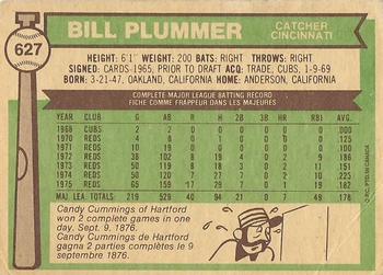1976 O-Pee-Chee #627 Bill Plummer Back