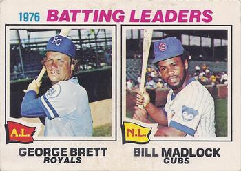 1977 O-Pee-Chee #1 1976 Batting Leaders (George Brett / Bill Madlock) Front