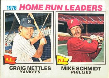 1977 O-Pee-Chee #2 1976 Home Run Leaders (Graig Nettles / Mike Schmidt) Front