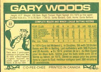1977 O-Pee-Chee #22 Gary Woods Back