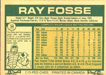 1977 O-Pee-Chee #39 Ray Fosse Back