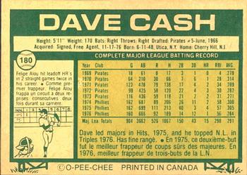 1977 O-Pee-Chee #180 Dave Cash Back