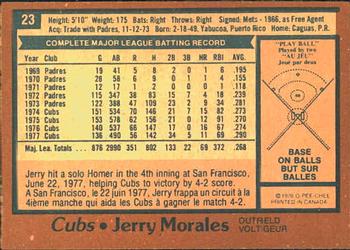 1978 O-Pee-Chee #23 Jerry Morales Back
