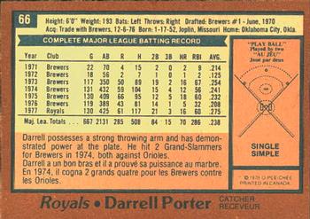 1978 O-Pee-Chee #66 Darrell Porter Back