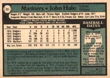 1979 O-Pee-Chee #23 John Hale Back