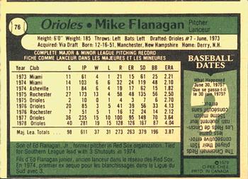 1979 O-Pee-Chee #76 Mike Flanagan Back
