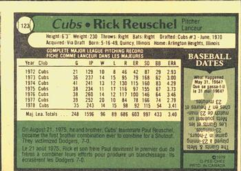 1979 O-Pee-Chee #123 Rick Reuschel Back