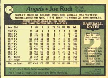 1979 O-Pee-Chee #134 Joe Rudi Back