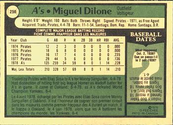 1979 O-Pee-Chee #256 Miguel Dilone Back
