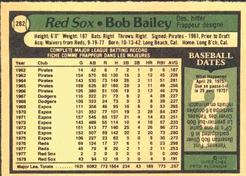1979 O-Pee-Chee #282 Bob Bailey Back