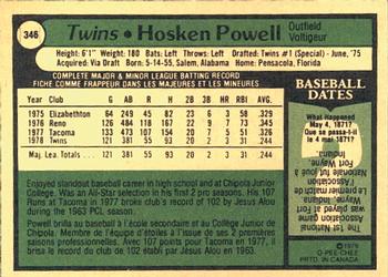 1979 O-Pee-Chee #346 Hosken Powell Back