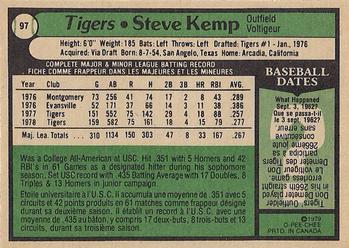 1979 O-Pee-Chee #97 Steve Kemp Back
